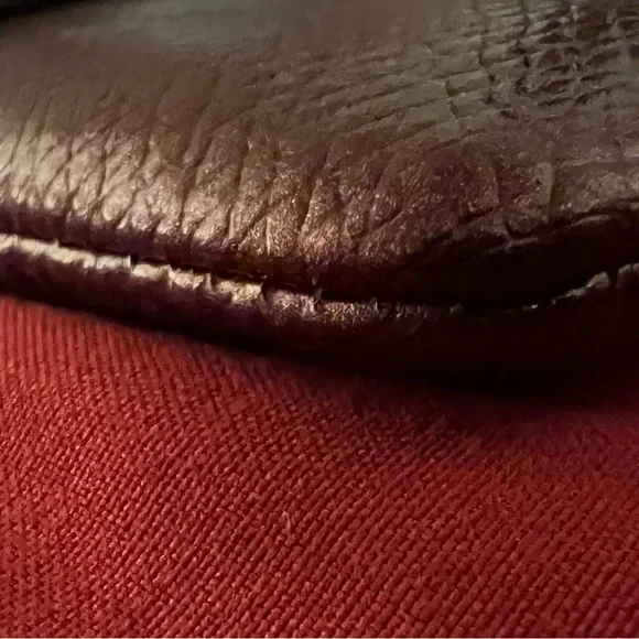 Coach Red Textured Leather Wristlet - Picture 6 of 13